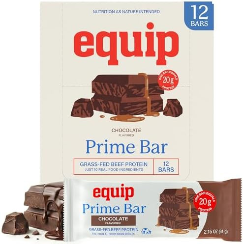 Equip Foods High Protein Prime Bars – Grass Fed Beef Protein, Collagen & Tallow – Gut Friendl... | Amazon (US)