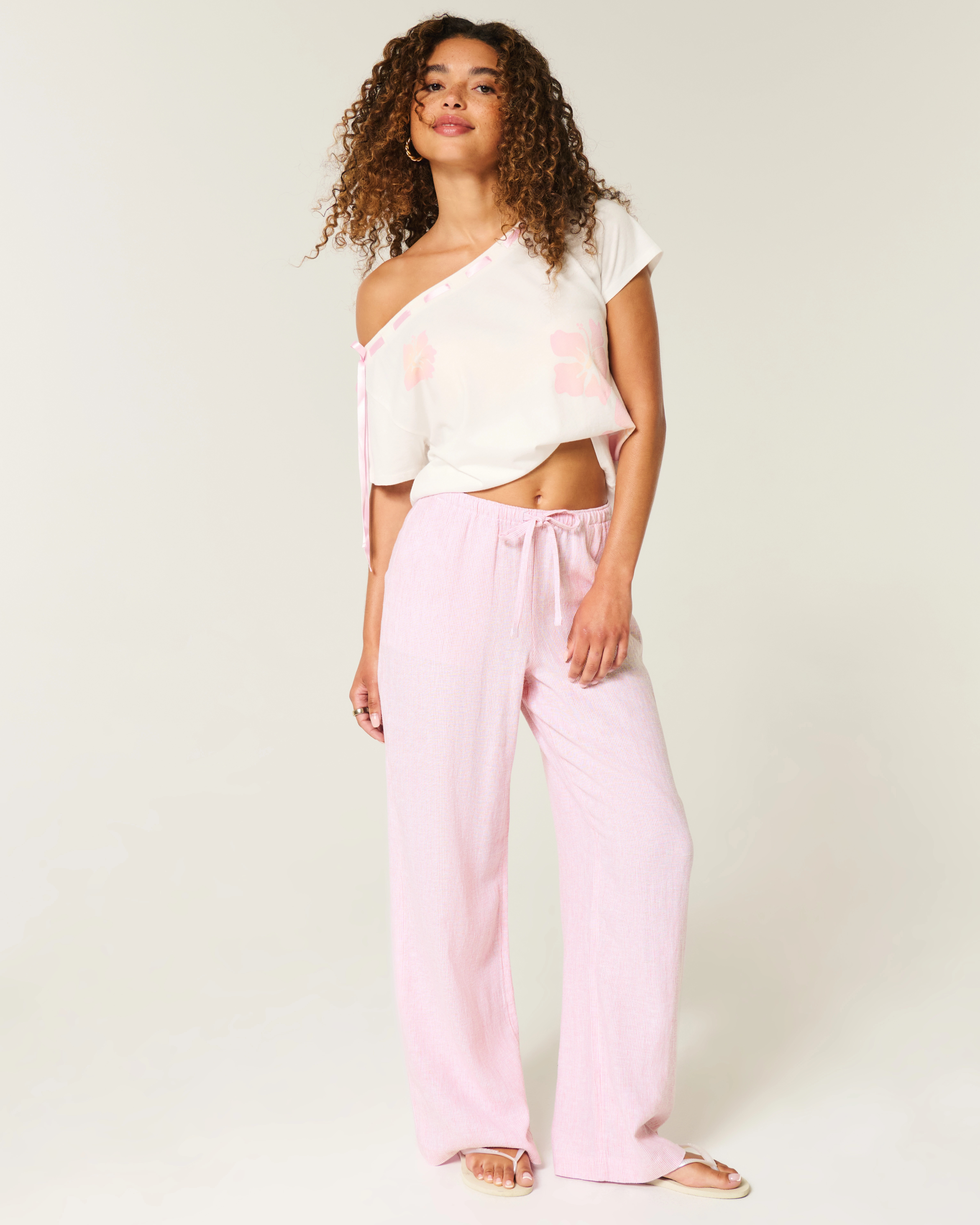 Linen-Blend Baggy Pull-On Pants | Hollister (US)