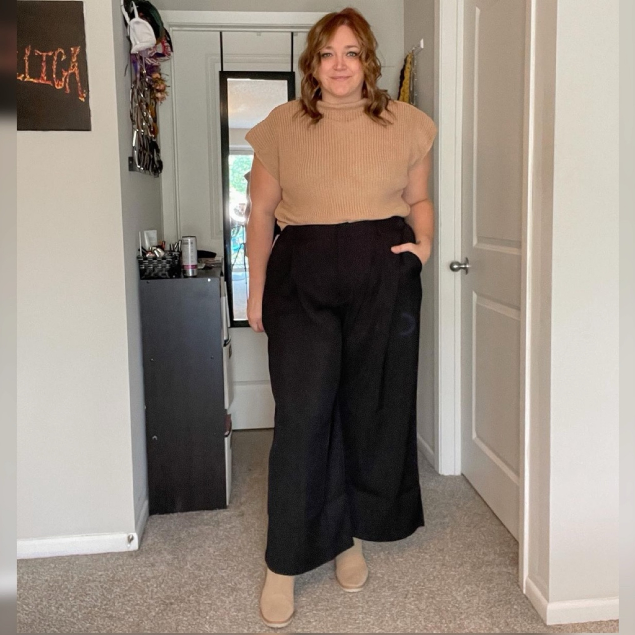 Camel and black work friendly look for fall.

#LTKWorkwear #LTKMidsize #LTKPlusSize