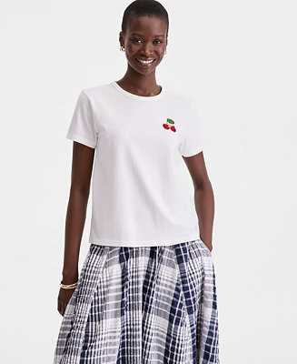 Women's Beaded Cherry Everyday T-Shirt, Macy's Exclusive | Macy's