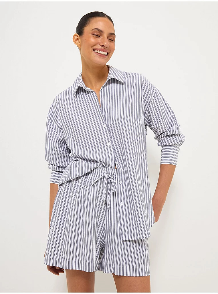 Navy Striped Seersucker Short | George