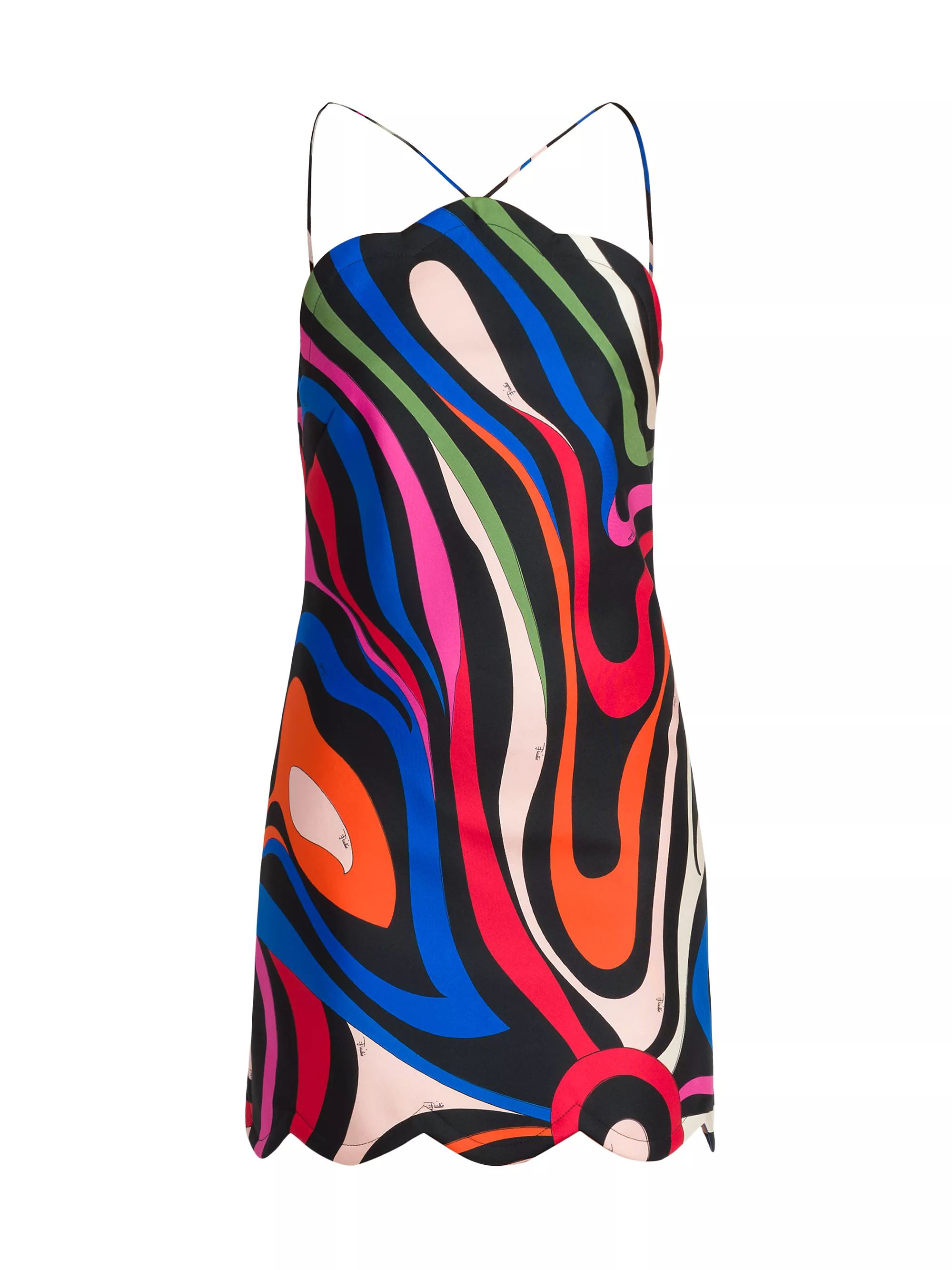 Printed Open-Back Silk Minidress | Saks Fifth Avenue