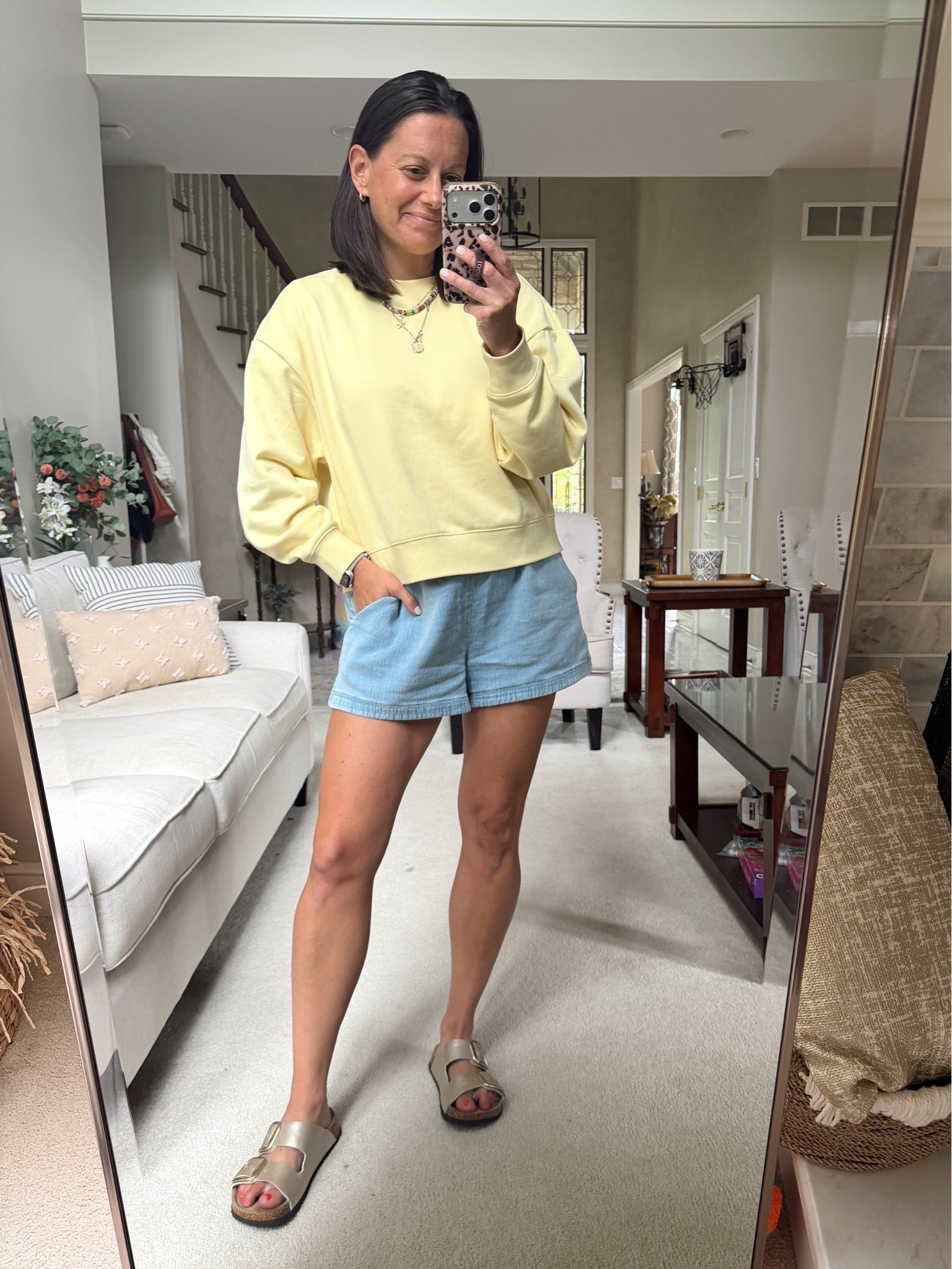 Casual summer outfit with the cutest Amazon sweatshirts! I sized up in the sweatshirt and got my normal size in the shorts.

Sweatshirt: M
Shorts: S

#LTKootd #LTKmomlife #LTKOver40