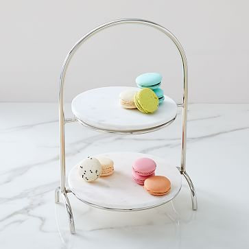 Nickel & Marble Tiered Serve Stand | West Elm (US)