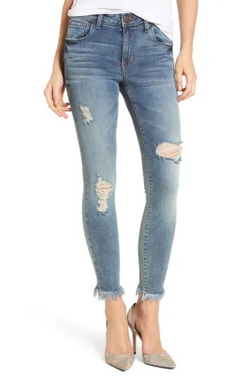 Women's Sts Blue Exaggerated Hem Skinny Jeans, Size 24 - Blue | Nordstrom
