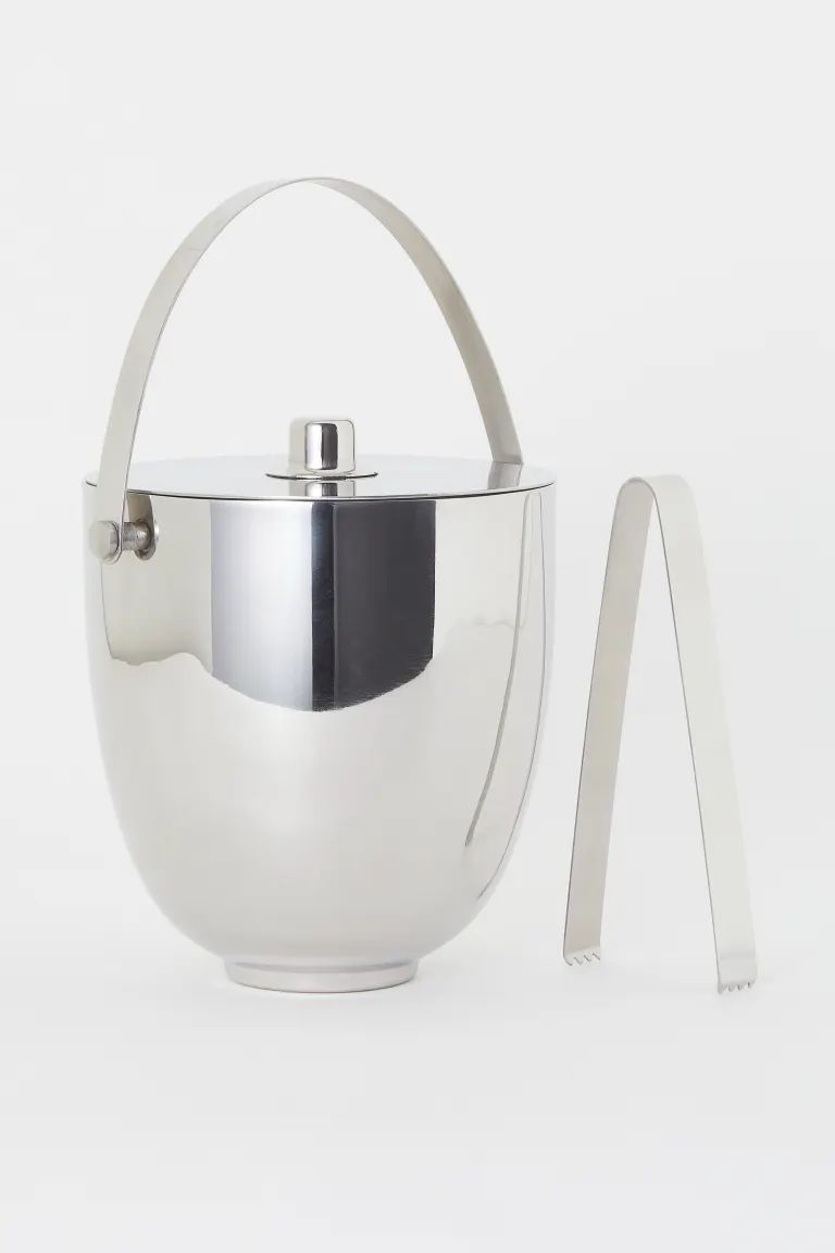 Ice Bucket with Lid and Tongs | H&M (US + CA)