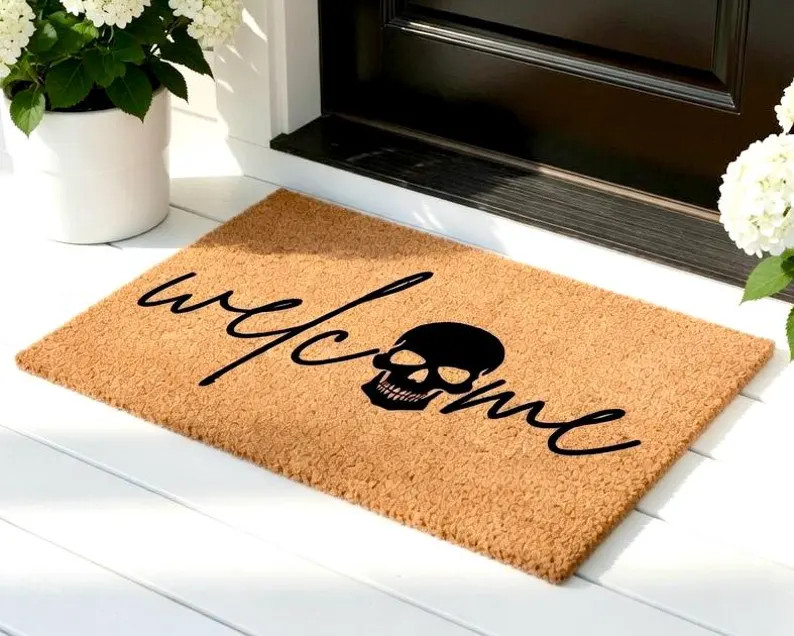 Welcome Skeleton Halloween Doormat, Halloween Welcome Mat, Fall Decor, Halloween Door Mat, Skelet... | Etsy (Global)