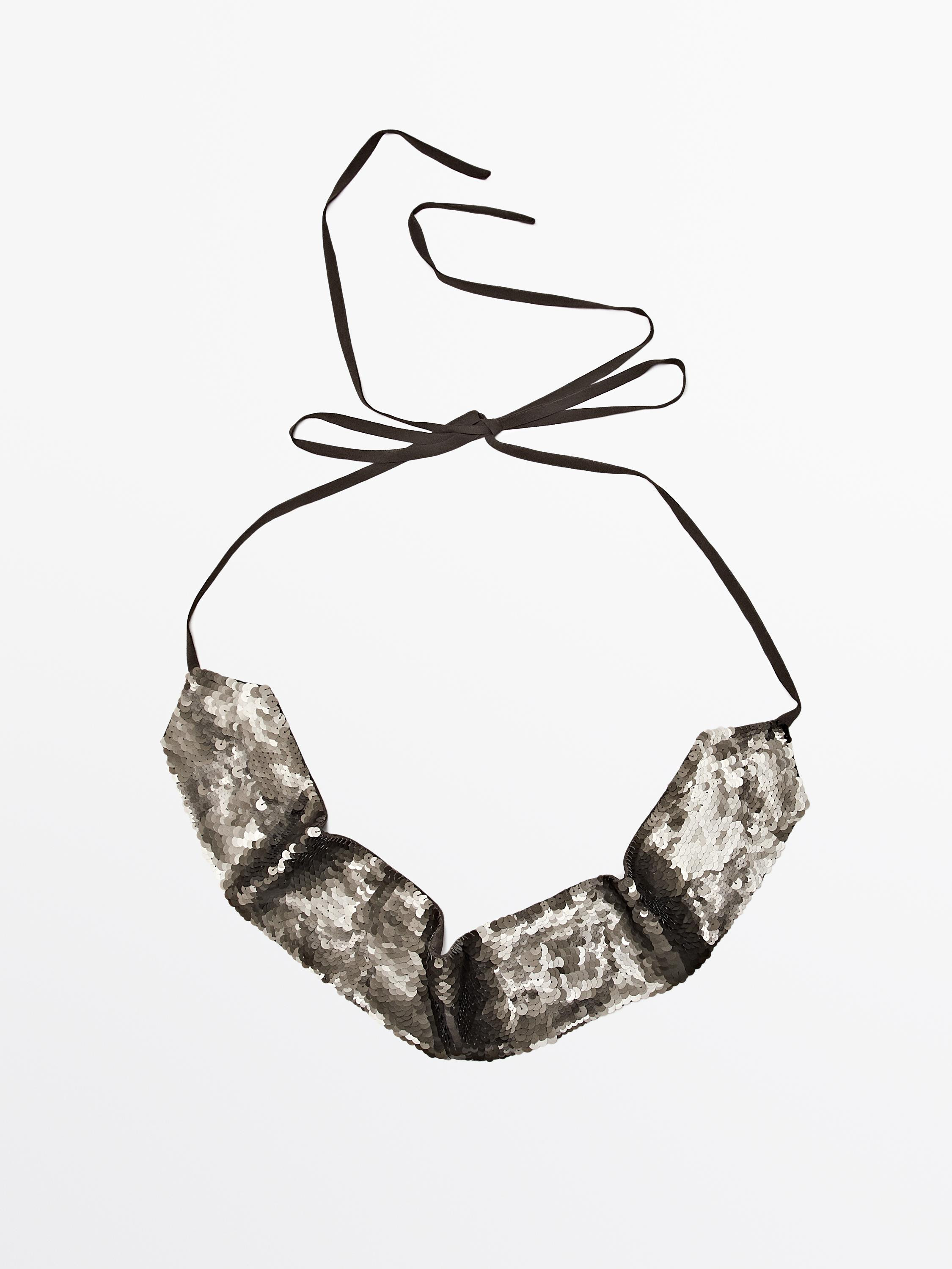 Sequinned sash belt | Massimo Dutti US