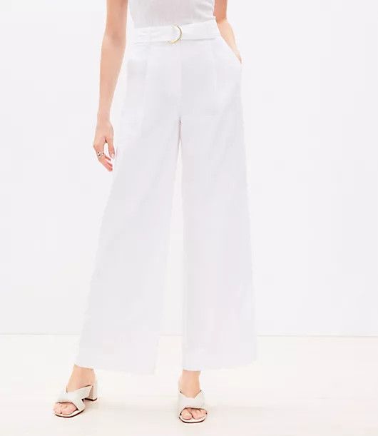 Loft Petite Belted Peyton Trouser Pants | LOFT