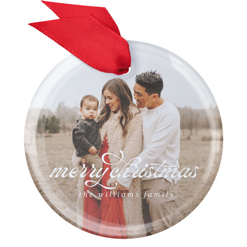 Charming Christmas Script Glass Ornament | Shutterfly