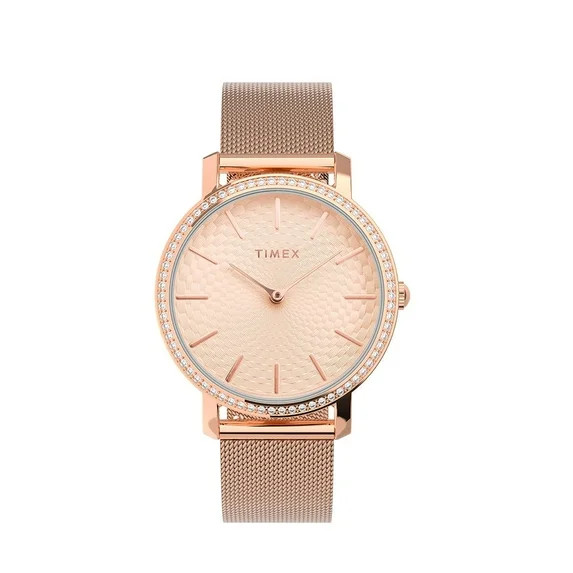 Timex Transcend Crystal Rose Gold-Tone Ladies Watch | Walmart (US)