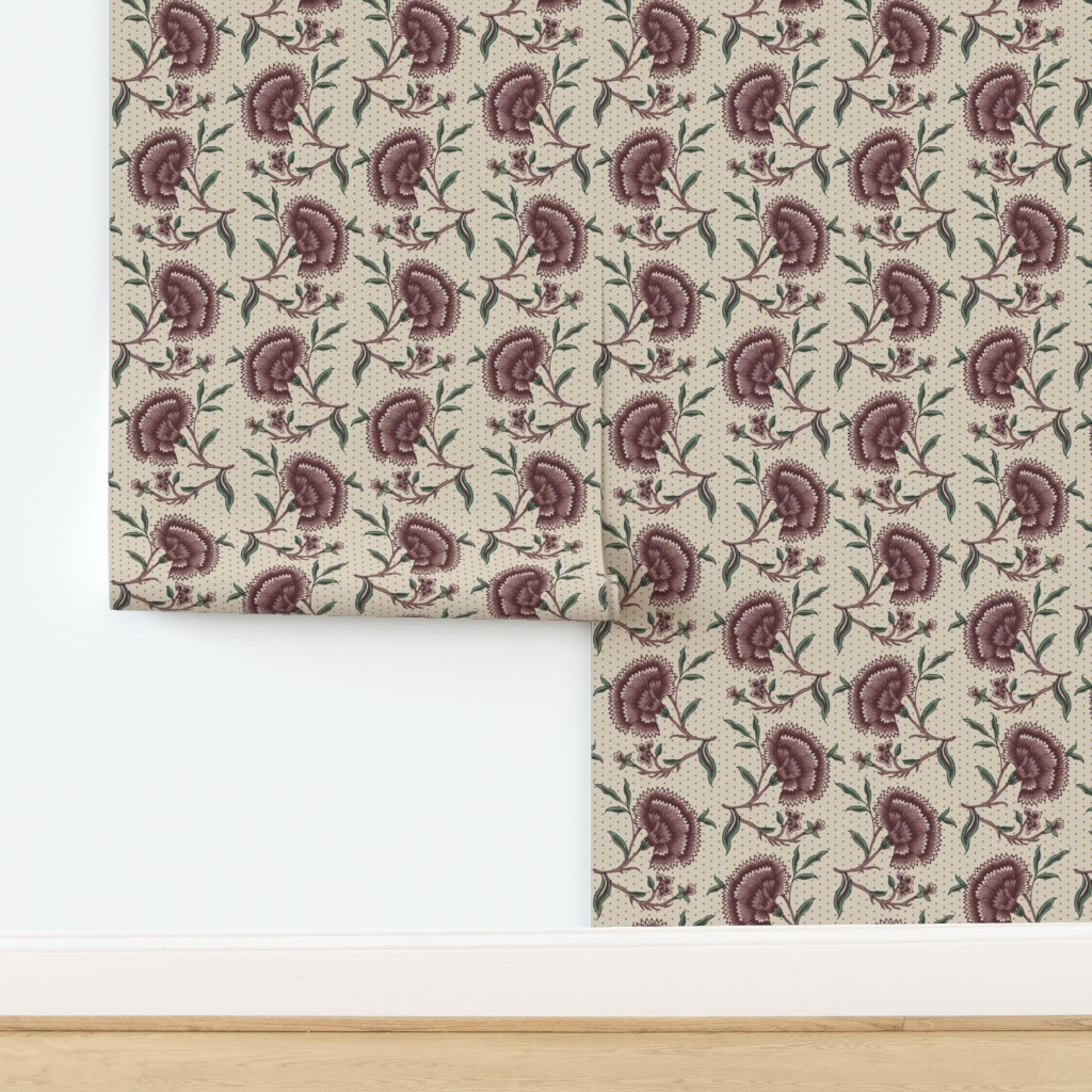 Carnation Print Purple Tan Dot Wallpaper | Spoonflower | Spoonflower