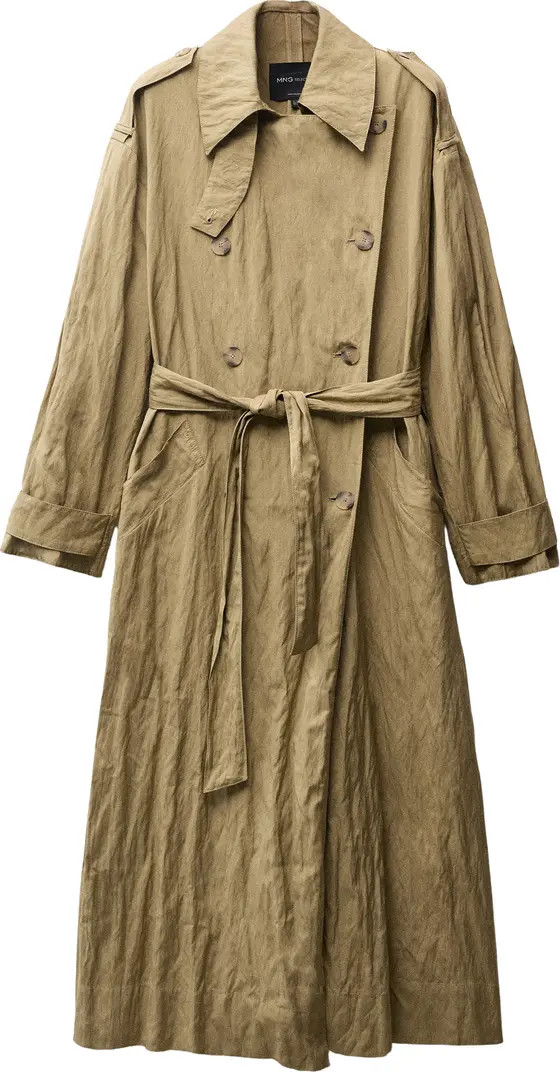 Wrinkled Oversized Belted Trench Coat | Nordstrom