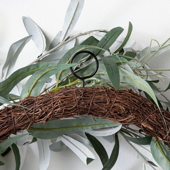 26" Artificial Olive/Eucalyptus Leaf with Lavender Wreath - Threshold™ designed with Studio McG... | Target