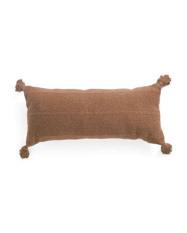 14x32 Textured Pillow With Tassels | TJ Maxx