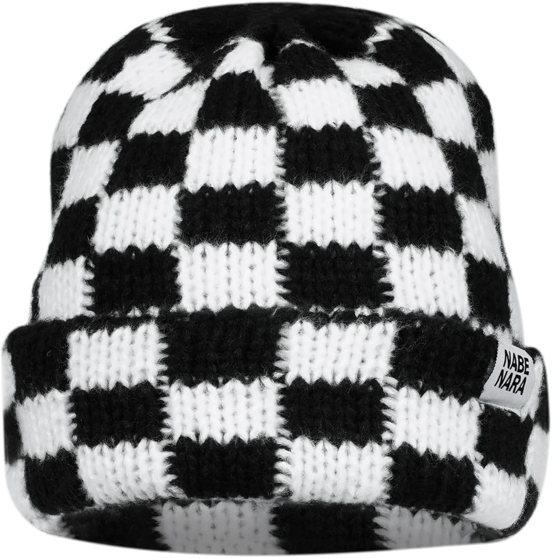 CLAPE Beanies Winter Plaid Cuff Knit Hat Soft Stretch Thick Chunky Warm Knitted Skull Ski Cap Tob... | Amazon (US)