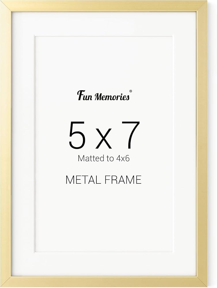 Fun Memories 5x7 Metal Picture Frame - 5 x 7 Aluminum Photo Frames with 4x6 Removable Mat- Ideal ... | Amazon (US)