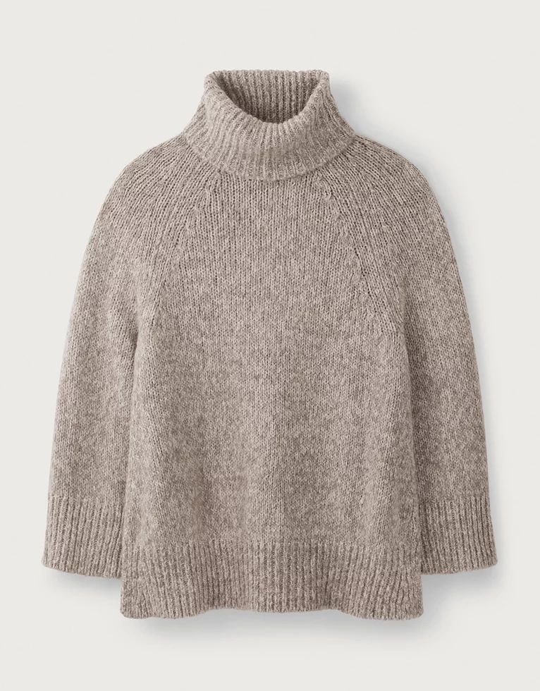 Oversized Roll-Neck Jumper With Silk | The White Company (UK)