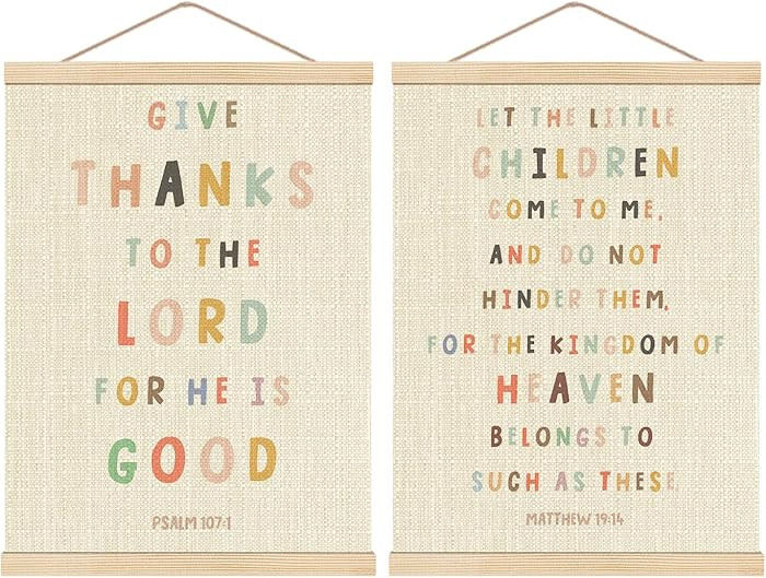 HKTZM Bible Verse Poster for Kids, Kids Christian Poster Hanger Frame 12.5×17 Inch, Boho Christi... | Amazon (US)