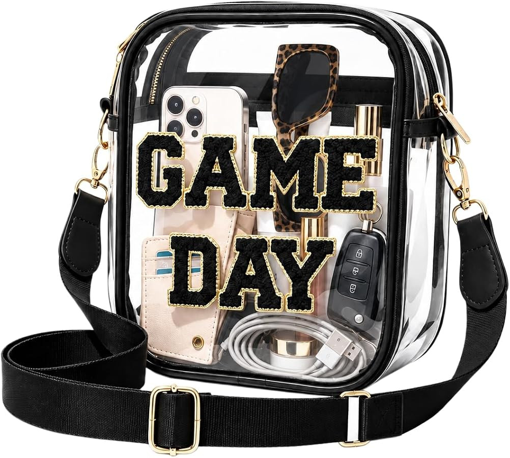 Clear Purse for Stadium Events,Game Day Crossbody Bag,Football Mom Purse | Amazon (US)