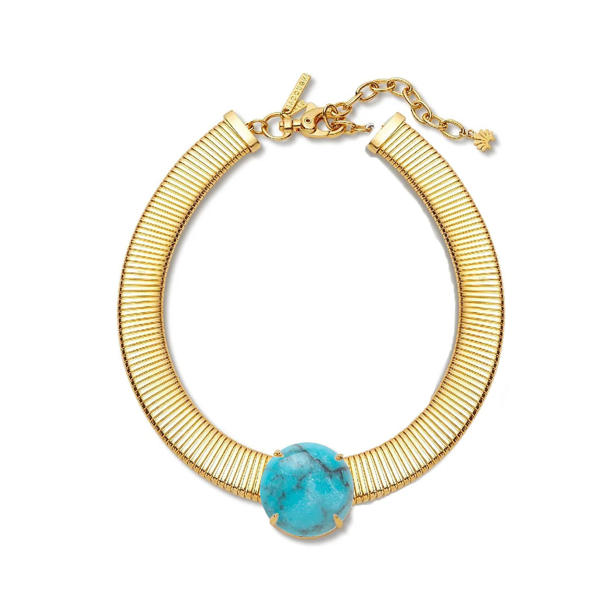 TURQUOISE STONE SET SNAKE CHAIN NECKLACE | LELE SADOUGHI