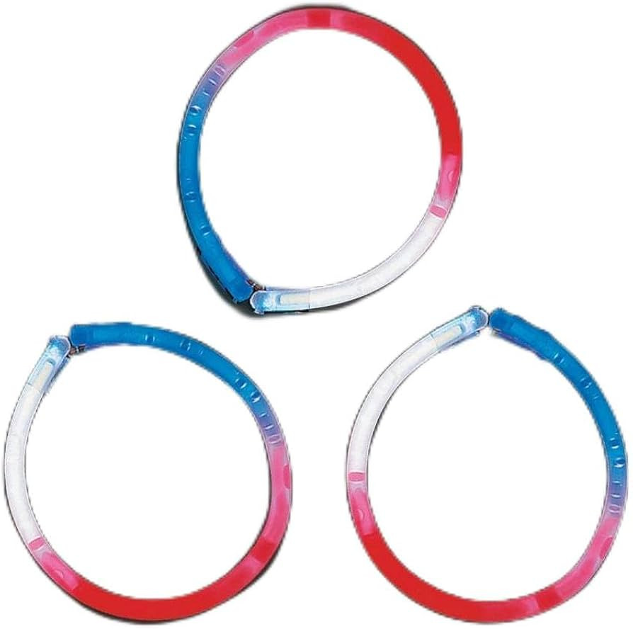 Fun Express Red, White and Blue Glow Sticks Bracelets - Bulk 50 Pack - Fourth of July Party Favor... | Amazon (US)