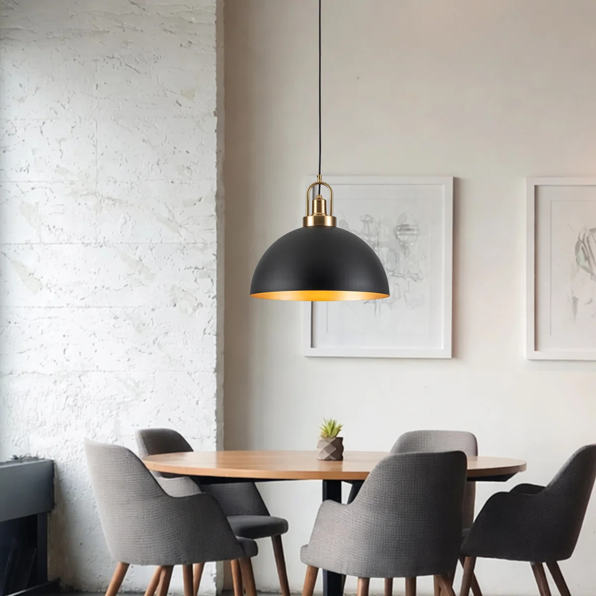 Modern Industrial 15.7" Dome Pendant Light Fixture | Wayfair North America