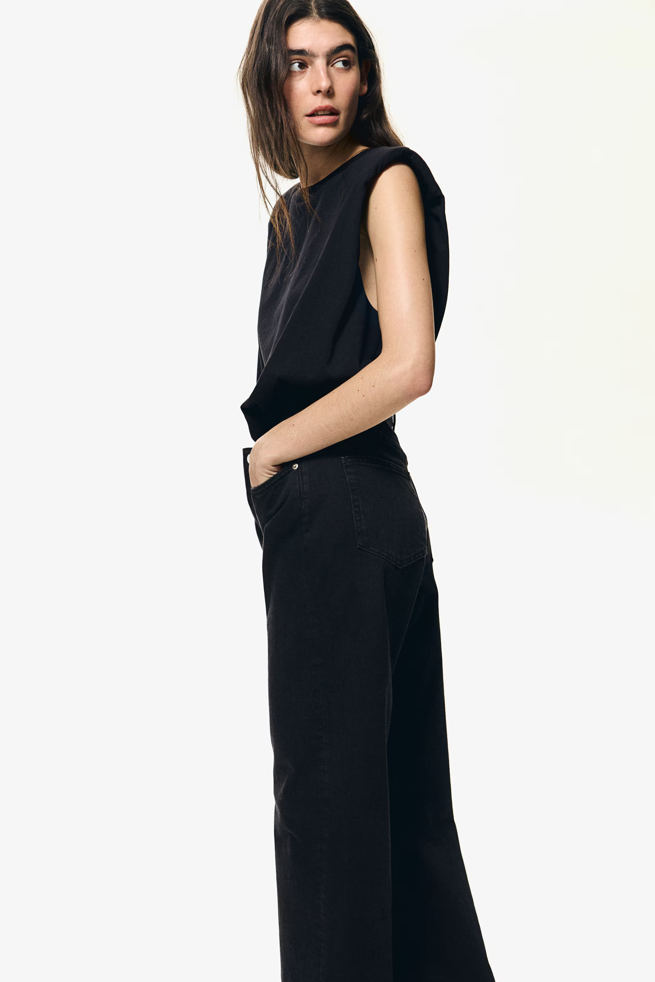 High Rise Wide Leg Cropped Jeans | H&M (US + CA)