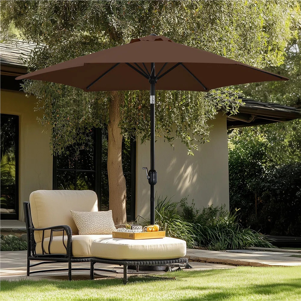 Spirica 9FT Market Patio Umbrella with Push Button Tilt and Crank | Wayfair North America