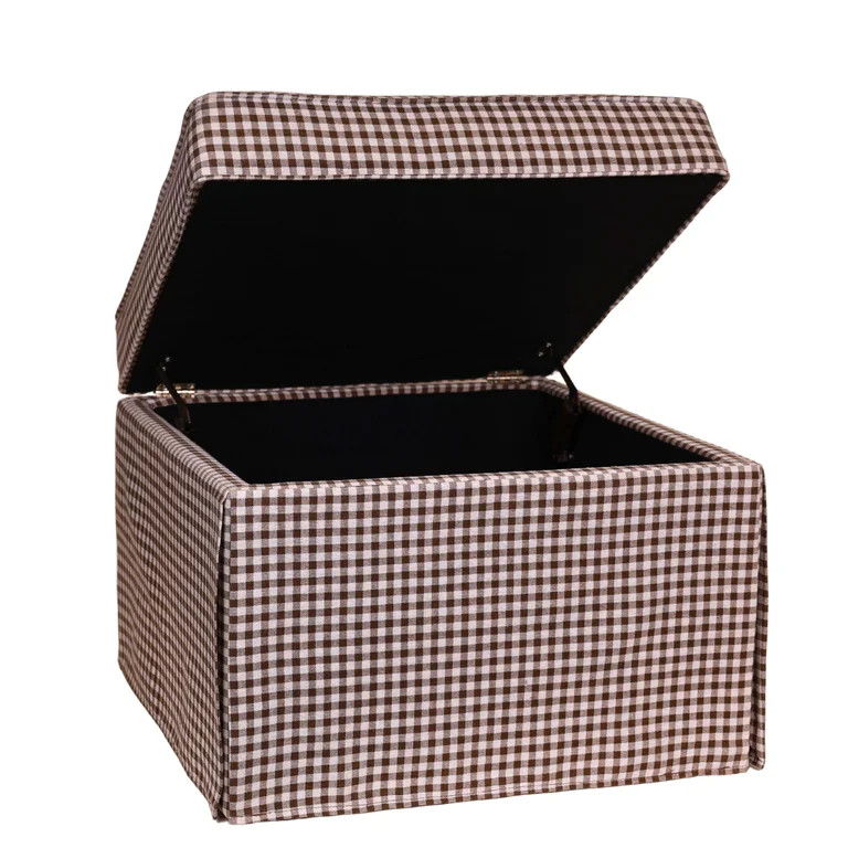 My Texas House Alamo Large Skirted Ottoman, Gingham Fabric | Walmart (US)