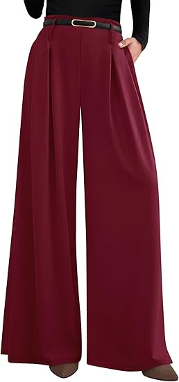 PRETTYGARDEN Womens Spring Wide Leg Trousers 2026 High Elastic Waist Loose Pleated Long Flowy Pal... | Amazon (US)