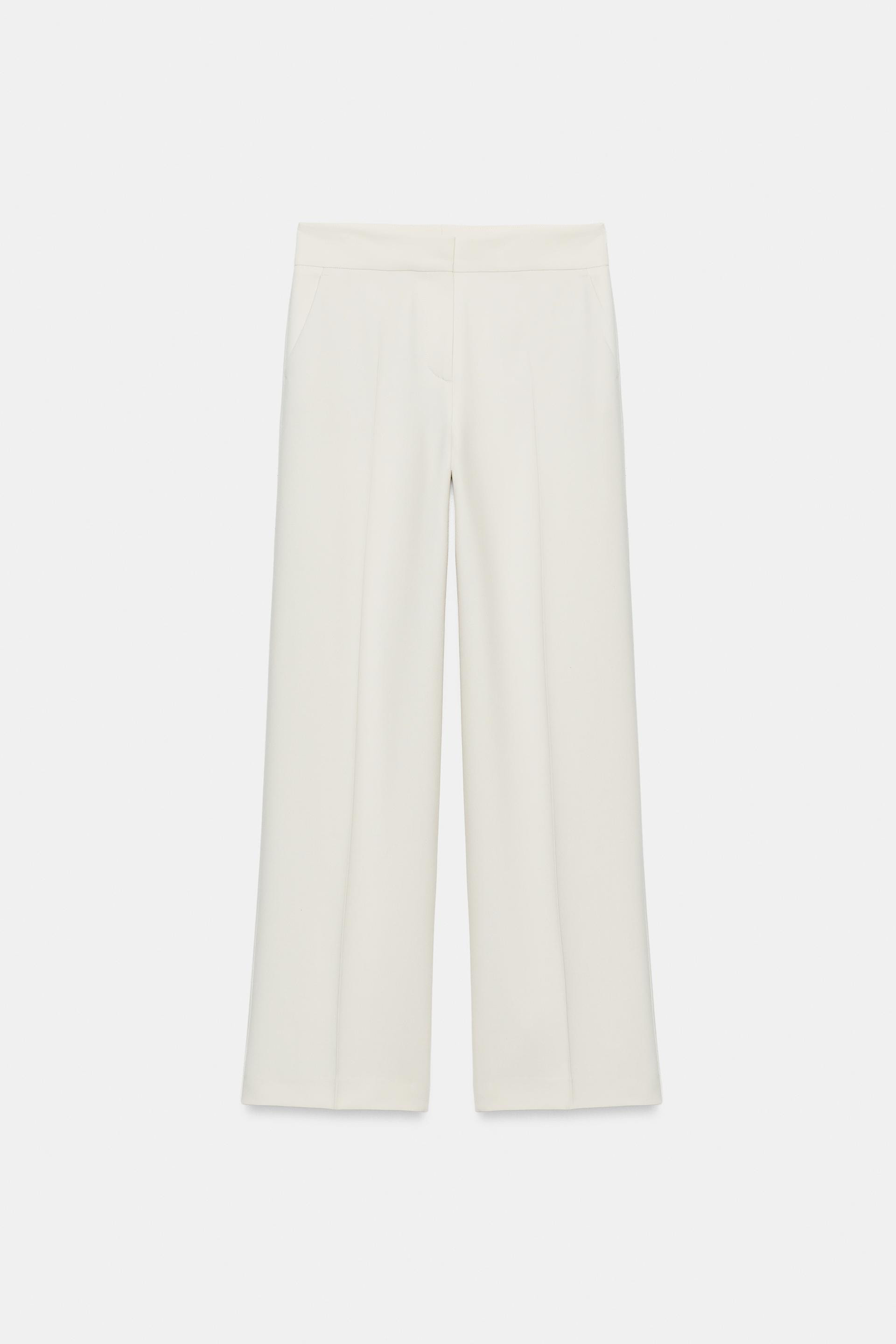 Zara - Straight-Leg Pants - Ecru - L - Woman | Zara US
