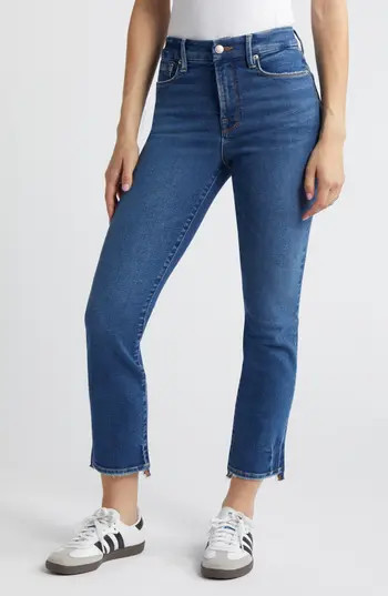 Good American Good Legs Step Hem Ankle Straight Leg Jeans in Indigo397 at Nordstrom Rack, Size 6 | Nordstrom Rack