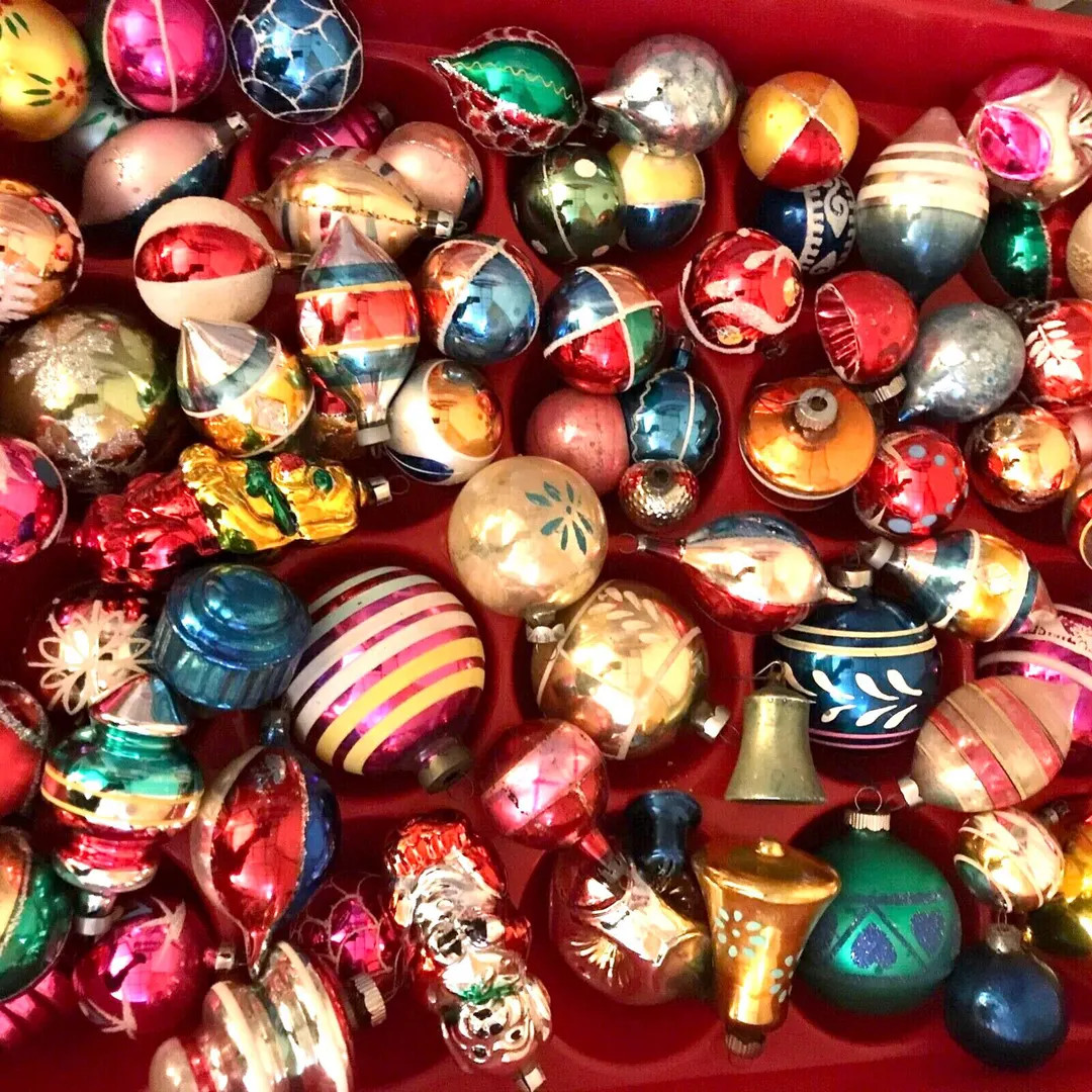 Christmas Ornaments Set of 9 (Nine) Vintage Shiny Brite Polish USA Holiday Decor | Etsy (US)