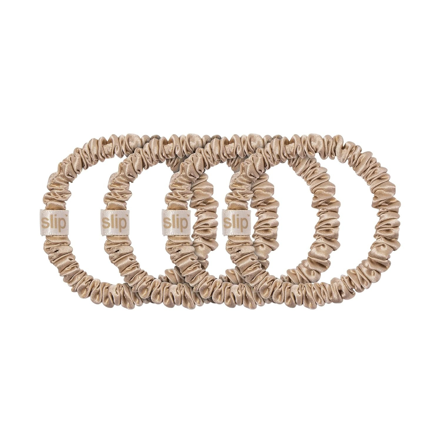 slip Silk Skinny Scrunchies - Blonde | Set of 4 Skinny Scrunchies | 100% Mulberry Silk, Anti-Crea... | Amazon (US)