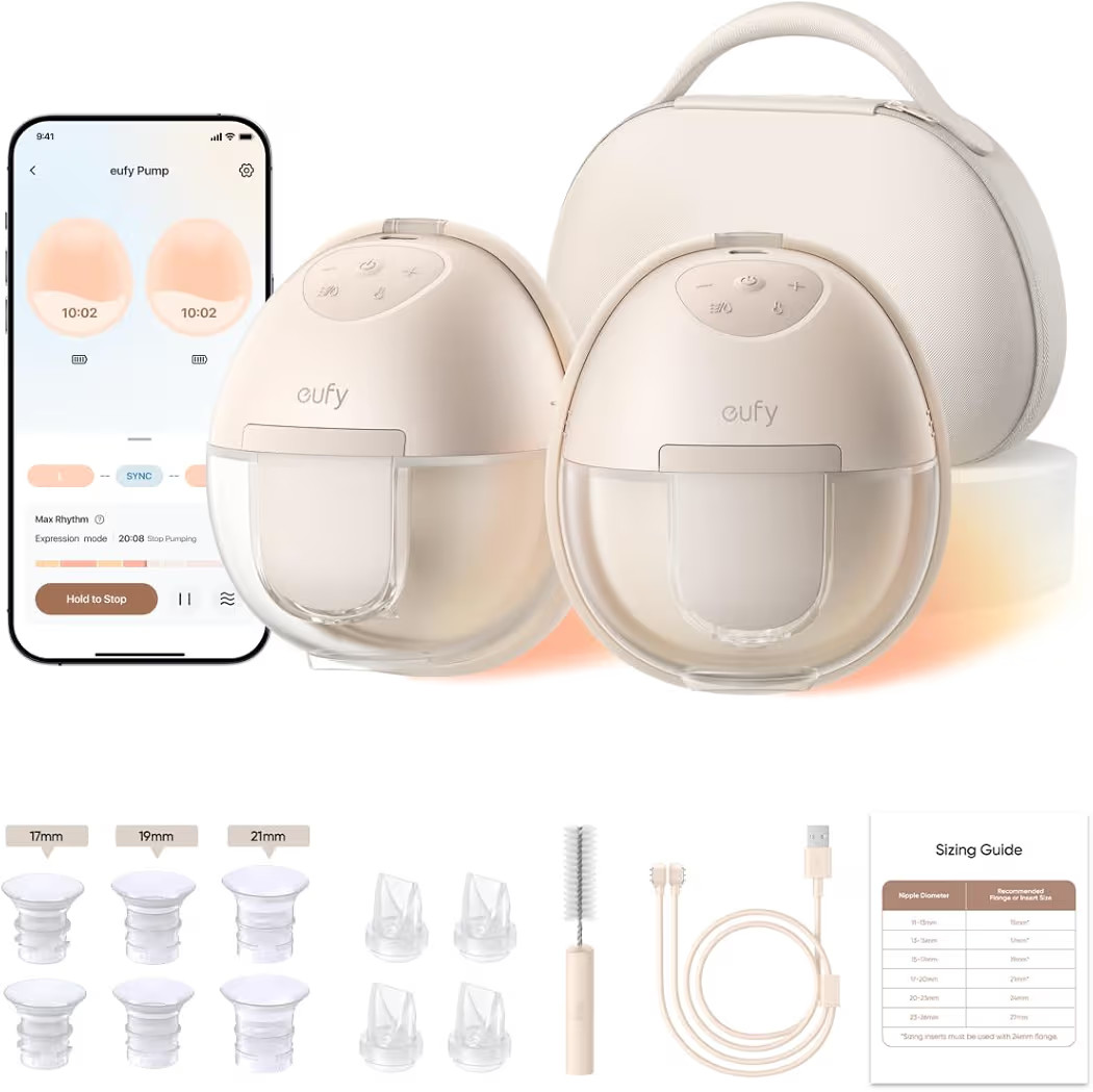 eufy Security Breast Pump S1 Pro, Heated Wearable, Slim Hands-Free with Industry-Leading HeatFlow... | Amazon (US)
