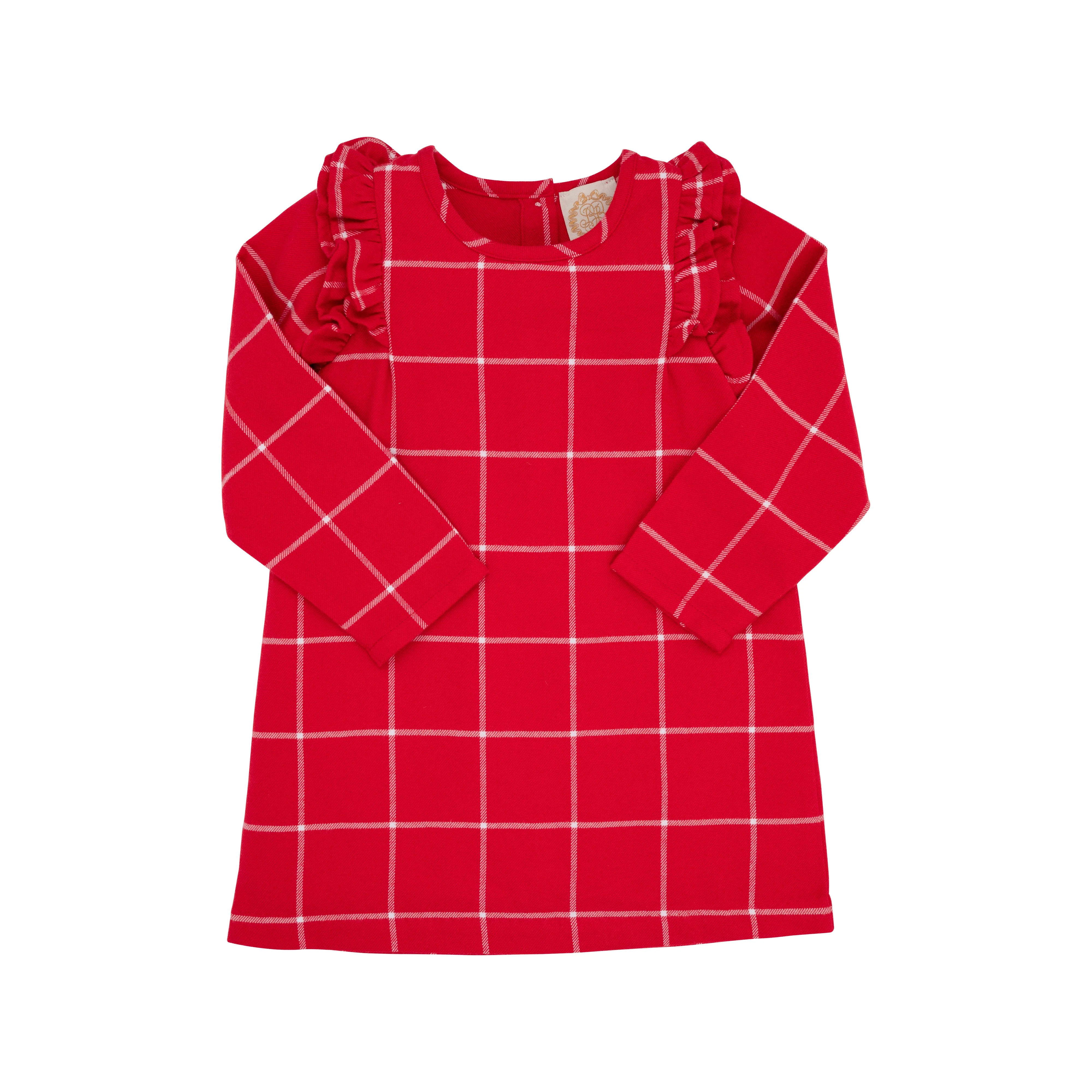 Long Sleeve Ruehling Ruffle Dress - Woodland Avenue Windowpane | The Beaufort Bonnet Company