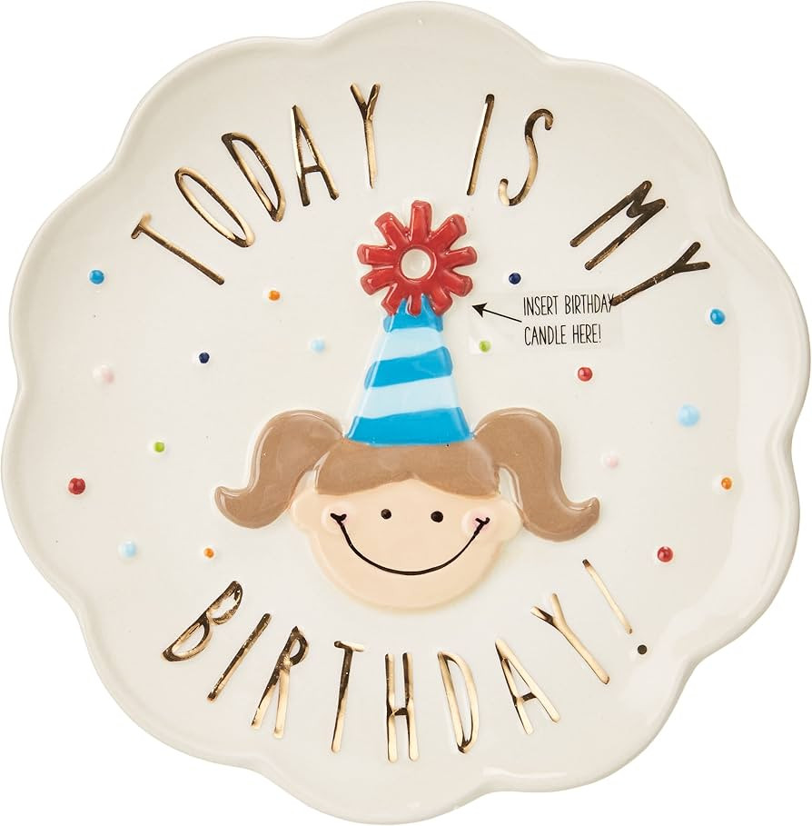 Mud Pie Birthday Girl Celebration Candle Plate, 8 x 8 | Amazon (US)