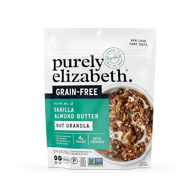 Purely Elizabeth Vanilla Almond Butter Keto Granola, Made with Nuts and Seeds, Grain-Free, Gluten... | Amazon (US)
