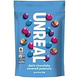 UNREAL Dark Chocolate Peanut Gems | Non-GMO, Vegan Certified, Colors from Nature | 3 Bags | Amazon (US)
