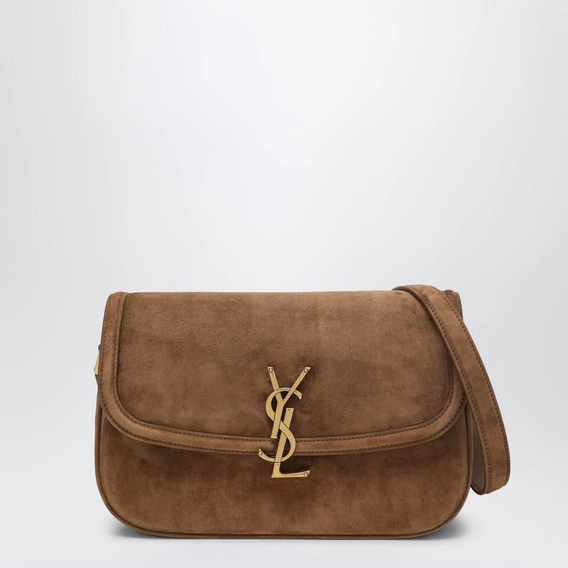 Saint Laurent Borsa Solferino Medium In Suede Caramel Cognac | Baltini