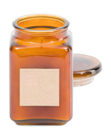 16oz Pumpkin Honey Glazed Square Jar Candle | TJ Maxx