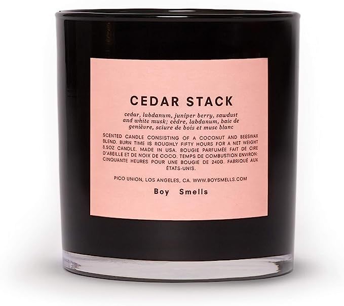Cedar Stack Boy Smells Candle | 50 Hour Long Burning Candles | All Natural Coconut & Beeswax Cand... | Amazon (US)