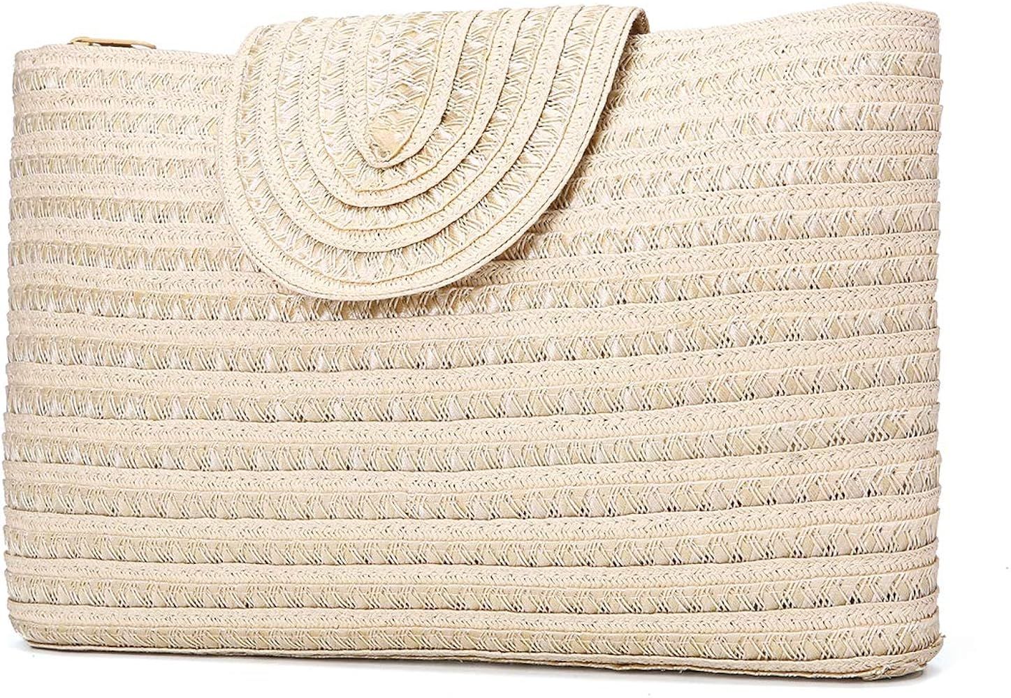 Kadell - Women Clutch, Summer Straw Handbag Seashell Straw Bag Summer bag | Amazon (US)