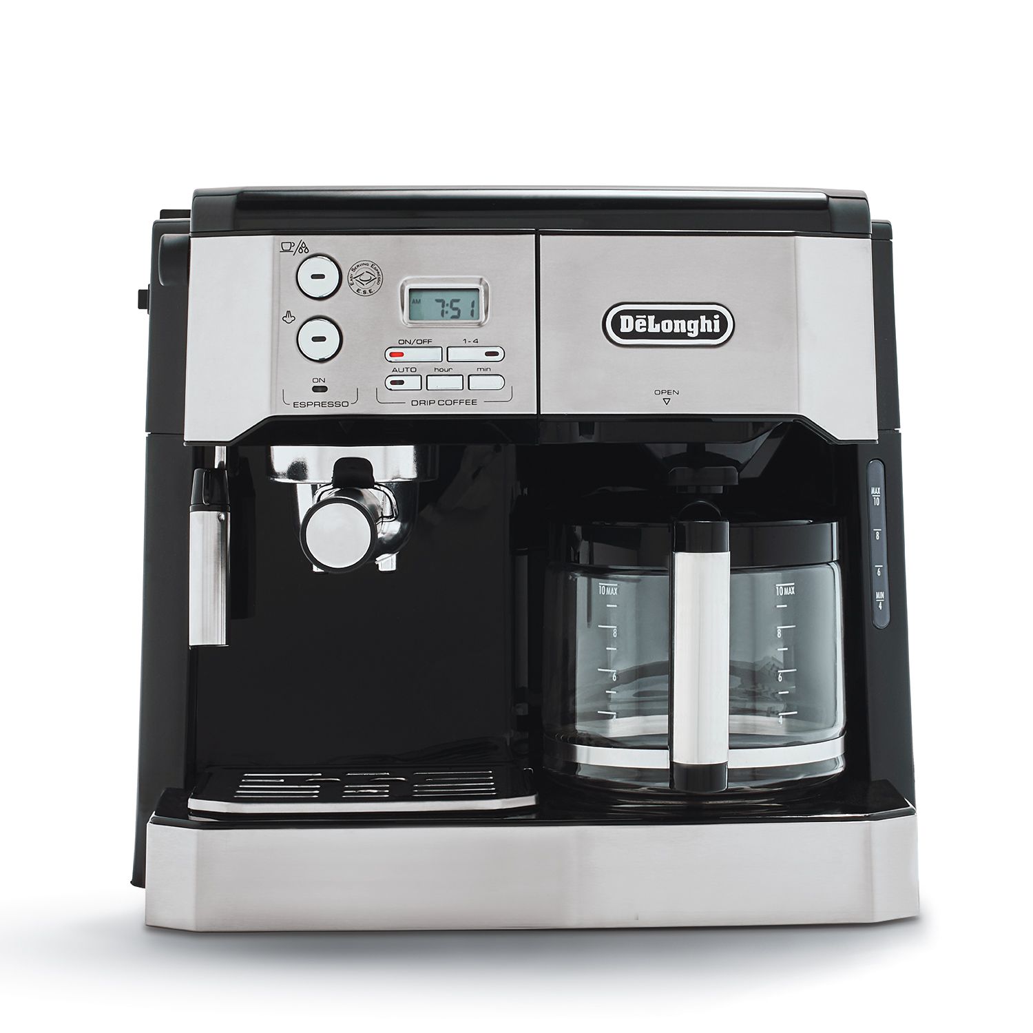 De’Longhi Combination Pump Espresso and 10-Cup Drip Coffee Machine with Advanced Cappuccino System | Sur La Table
