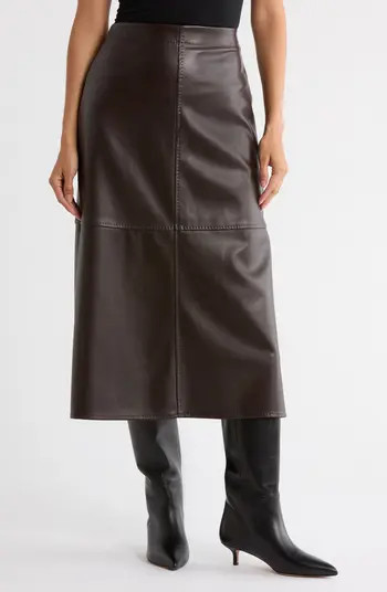 Faux Leather A-Line Skirt | Nordstrom Rack
