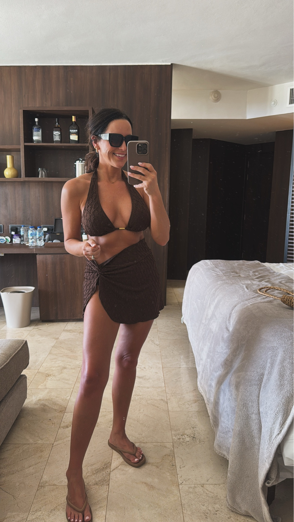 My favorite @Cupshe swimsuit set! The textured fabric is perfect, fits so good and has a full coverage bottom. Wearing a size small!

Resort wear vacation travel beach wear swim skirt spring break mom approved poolside beach wear size small brown bathing suits vacation ready women's fashion mom approved VintagePickin 

#LTKootd #LTKmomlife #LTKTravel