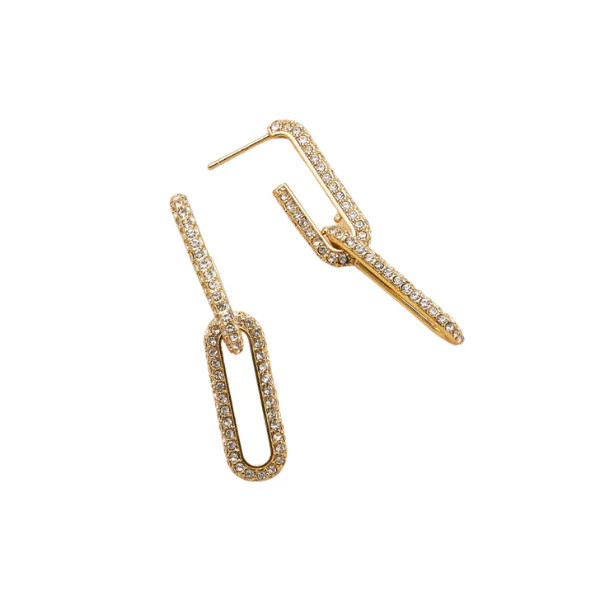 Linked CZ Accented Statment Earrings | EB and Co.