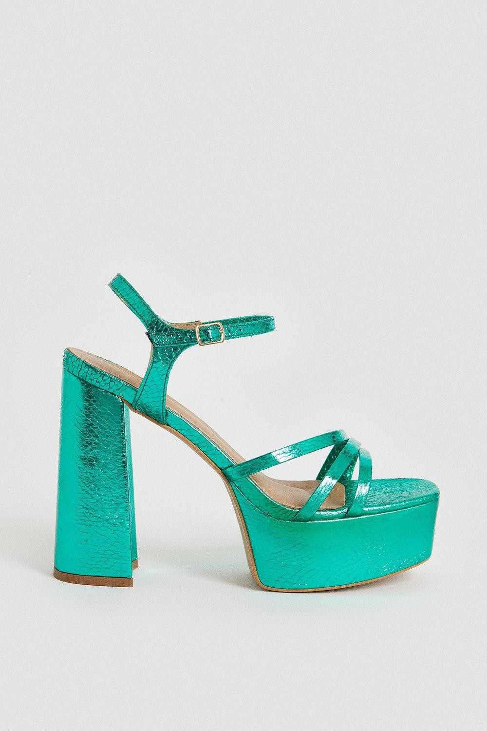 Metallic Strappy Platform | Karen Millen US