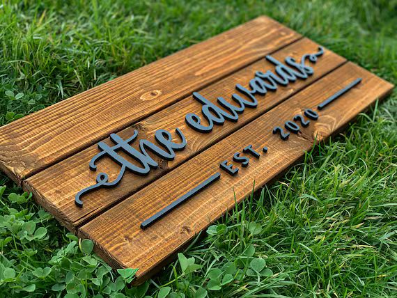 Custom Wood Sign | Personalized Family Name Sign | Last Name Pallet Sign | Wedding Gift | Home Wa... | Etsy (US)
